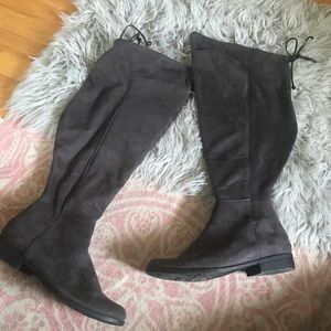 Lane Bryant OTK Suede Booties •wide calf•